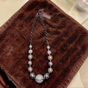 22” lobster claw silver bead necklace. NWT